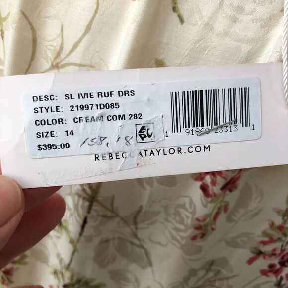 NWT Rebecca Taylor Ivie Floral Ruffle Silk Blend Dress 14 - Picture 7 of 7